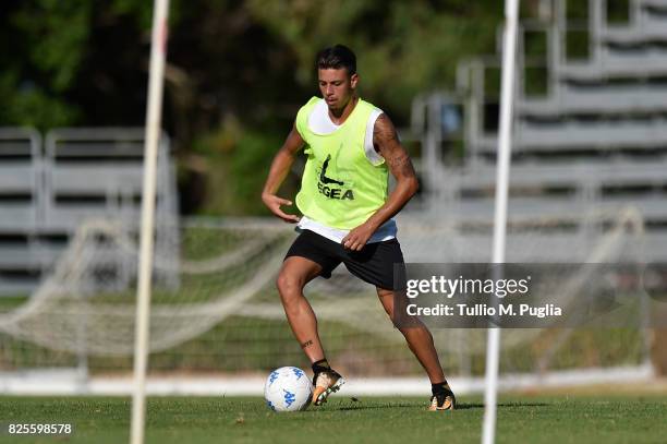 Simone Lo Faso takes part in a training session after the presentation of Giuseppe Bellusci as new player of US Citta' di Palermo at Carmelo Onorato...