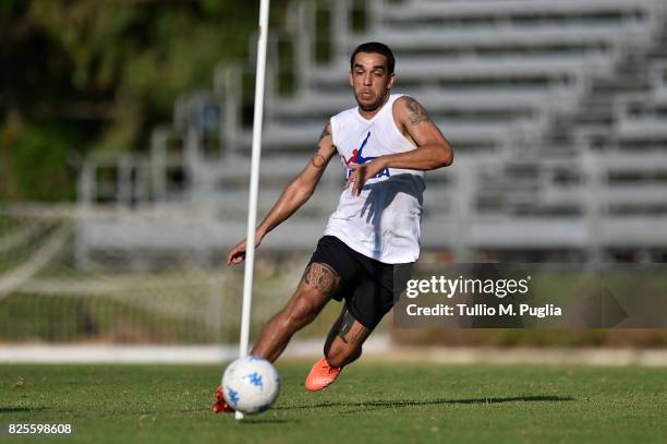 Giuseppe Bellusci takes part in a training session after his presentation as new player of US Citta' di Palermo at Carmelo Onorato training session...