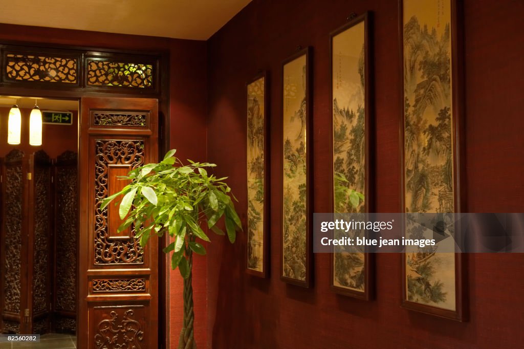 An Interior Design Element Of A Traditional Chinese Tea House High-Res ...