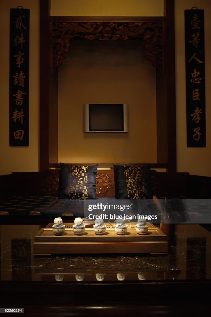 An Interior Design Element Of A Traditional Chinese Tea House High-Res ...