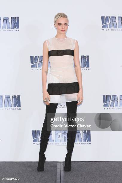 Actress Cara Delevingne attends a photocall to promote their new film "Valerian And The City Of A Thousand Planets" at St. Regis Hotel on August 2,...