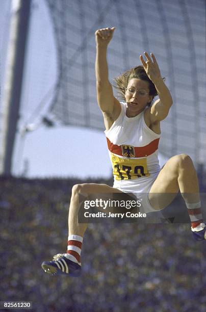 Summer Olympics: Germany Heidemarie Rosendahl in action during Women's Long Jump at Olympiastadion. Munich, West Germany 8/26/1972--9/10/1972 CREDIT:...