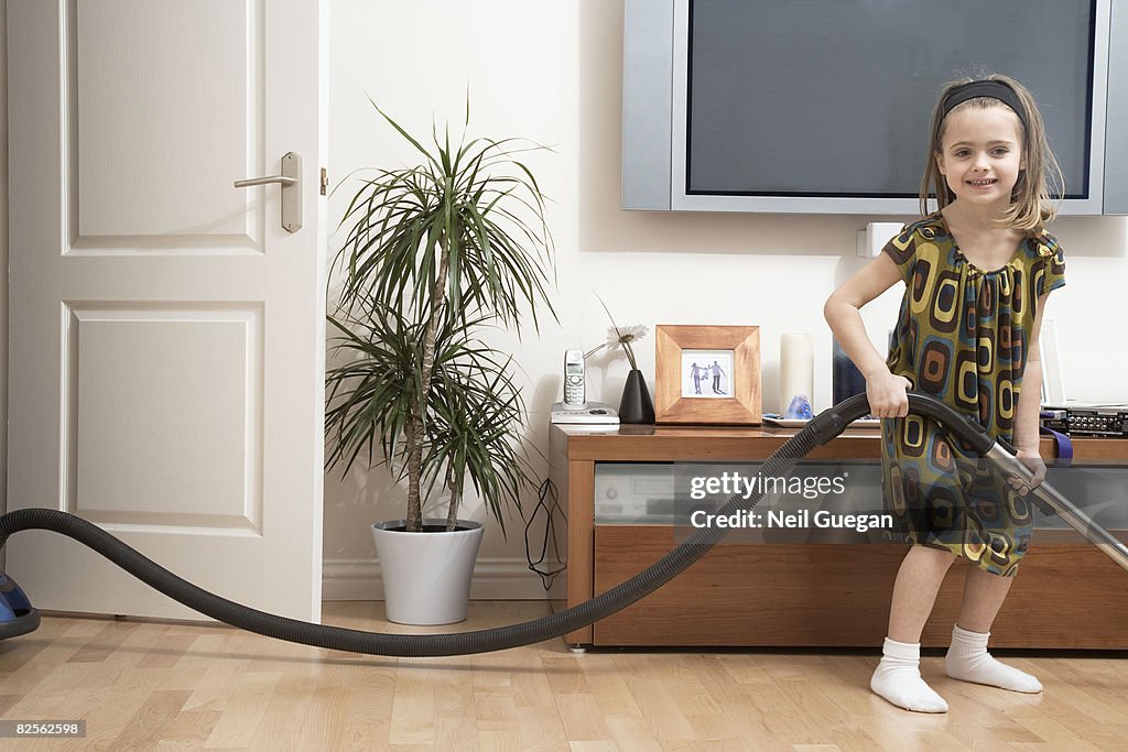 Girl doing housework