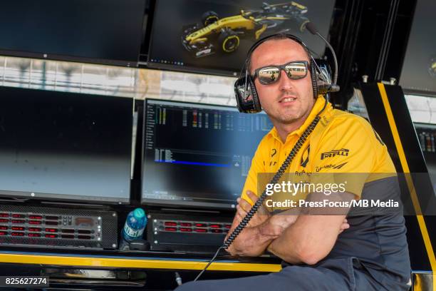 Robert Kubica of Poland and Renault Sport F1 looks on during day one of F1 in-season testing at Hungaroring on August 1, 2017 in Budapest, Hungary.