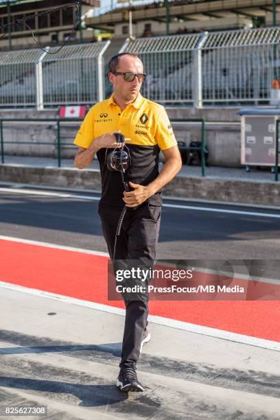 Robert Kubica of Poland and Renault Sport F1 looks on during day one of F1 in-season testing at Hungaroring on August 1, 2017 in Budapest, Hungary.