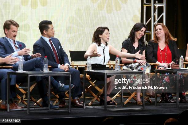 Actors Pete Gardner and Vincent Rodriguez III, actor/executive producer Rachel Bloom, executive producer Aline Brosh McKenna, and actor Donna Lynne...