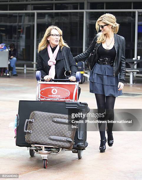 Singer Delta Goodrem with her mother Leah pictured at Sydney International Airport on 20th May, 2008 in Sydney, Australia. Delta had returned from...