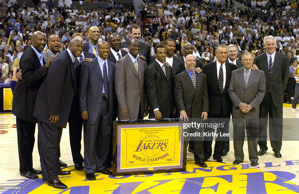 The Los Angeles Lakers Honor 1985 NBA Championship Team - April 11, 2005