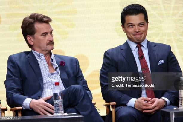 Pete Gardner and Vincent Rodriguez III attend the 2017 Summer TCA Tour - CW Panels at The Beverly Hilton Hotel on August 2, 2017 in Beverly Hills,...