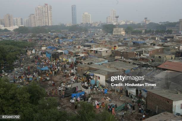 Demolished slum at Ganesh Murty Nagar at Cuffe Parade on Tuesday.