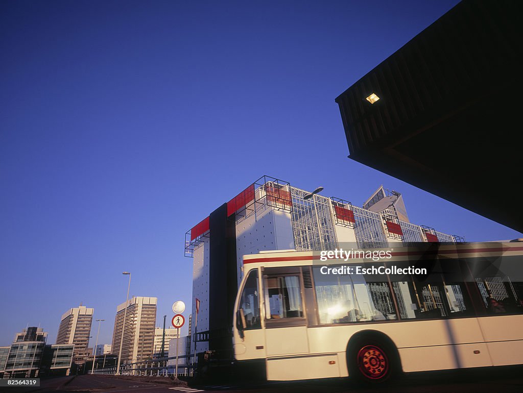 Bus leaving The Hague Central Station.