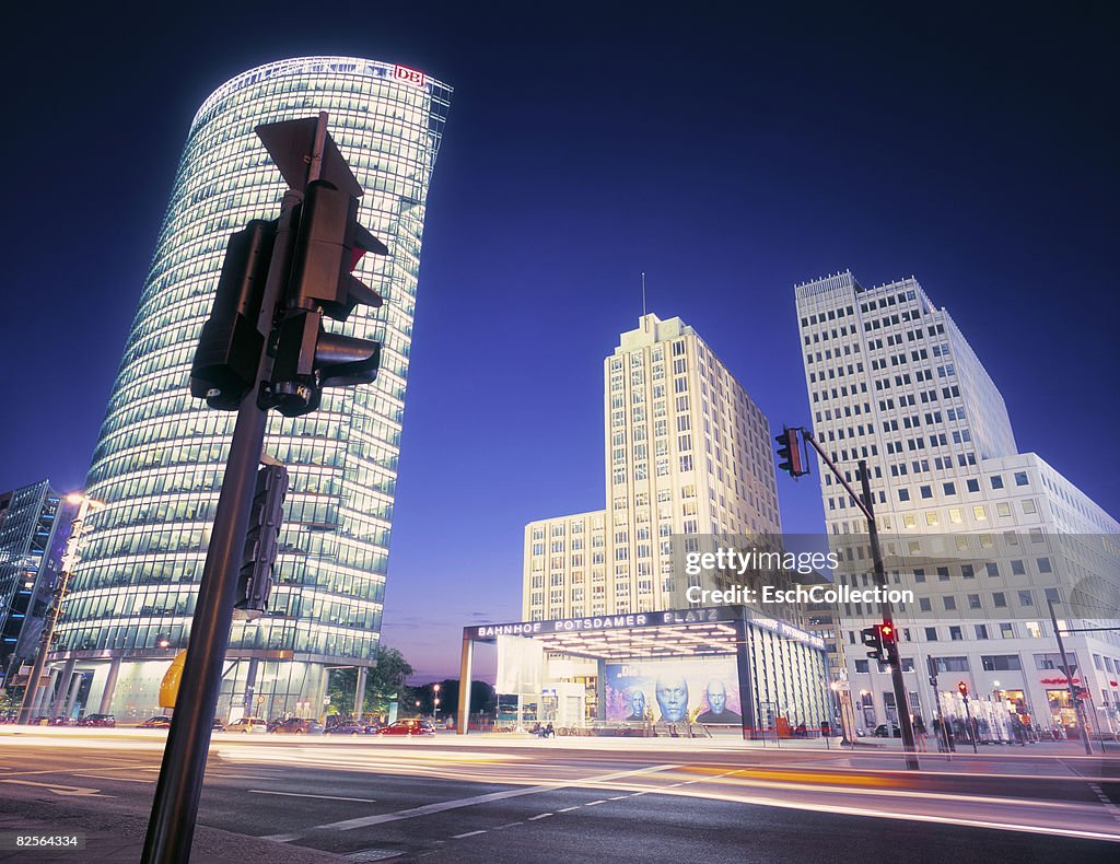 Potsdammer Platz with large office buildings.