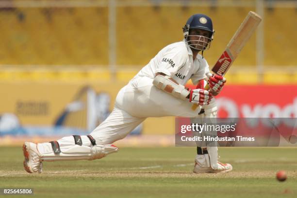 Cricket - India vs South Africa Second Test Match at Ahmedabad - India batsman Sourav Ganguly bats on his way to the half century on the third day of...