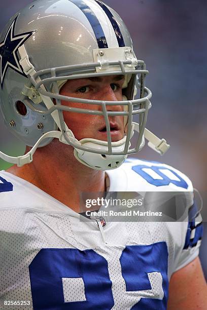 Tight end Jason Witten of the Dallas Cowboys during a preseason game against the Houston Texans at Texas Stadium on August 22, 2008 in Irving, Texas.