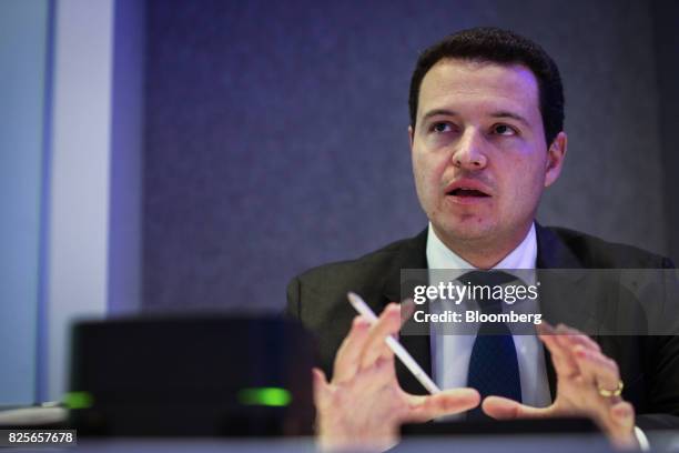 Rafael Menin, chief executive officer of MRV Engenharia e Participacoes SA, speaks during an interview in New York, U.S., on Wednesday, Aug. 2, 2017....