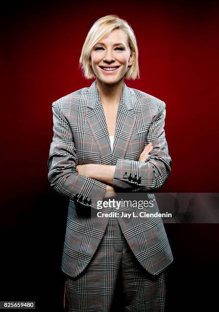 Actress Cate Blanchett, from the film "Thor: Ragnarok," is photographed in the L.A. Times photo studio at Comic-Con 2017, in San Diego, CA on July...