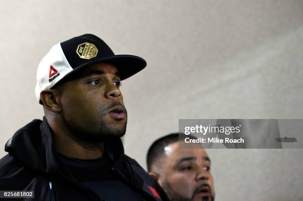 Light heavyweight champion Daniel Cormier waits backstage during the UFC 214 event inside the Honda Center on July 29, 2017 in Anaheim, California.