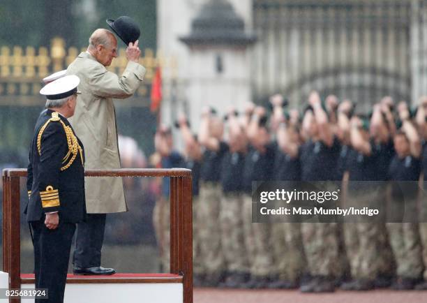 Prince Philip, Duke of Edinburgh attends the The Captain General's Parade to mark the finale of the 1664 Global Challenge at Buckingham Palace on...