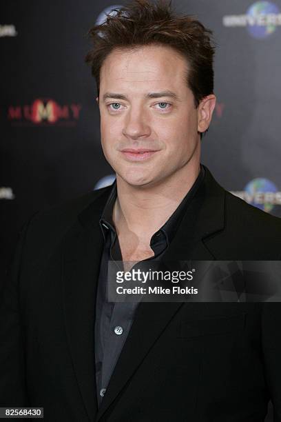 Actor Brendan Fraser arrives for the Sydney premiere of `The Mummy' at the Greater Union George Street cinemas on August 27, 2008 in Sydney,...