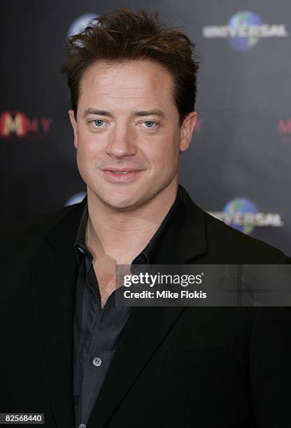 Actor Brendan Fraser arrives for the Sydney premiere of `The Mummy' at the Greater Union George Street cinemas on August 27, 2008 in Sydney,...