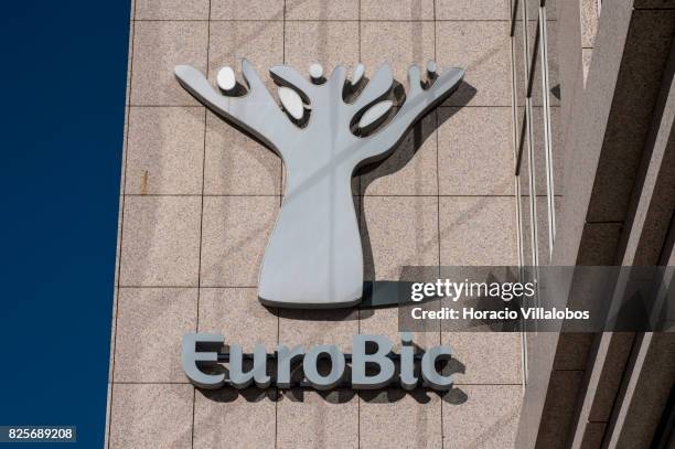 EuroBIC bank branch commercial logo in avenue Antonio Augusto de Aguiar 132 on August 02, 2017 in Lisbon, Portugal. The Portuguese bank had to change...