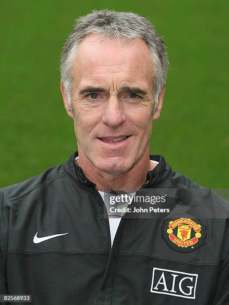 Goalkeeping Coach Eric Steele of Manchester United poses during the club's official annual photocall at Old Trafford on August 27 2008 in Manchester,...