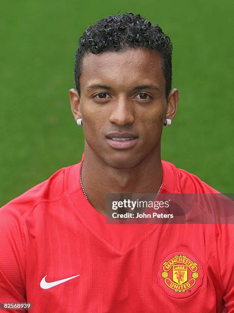 Nani of Manchester United poses during the club's official annual photocall at Old Trafford on August 27 2008 in Manchester, England.