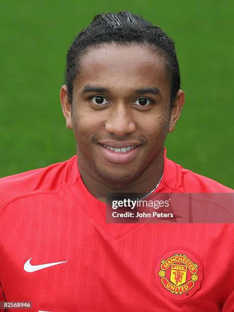 Anderson of Manchester United poses during the club's official annual photocall at Old Trafford on August 27 2008 in Manchester, England.