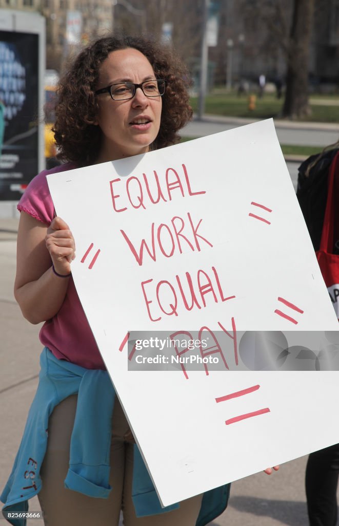 Women Rally On 'Equal Pay Day' to Demand Equal Pay For Women