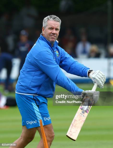 Stuart Law Coach of West Indies during the Domestic First Class Multi - Day match between Essex and West Indies at The Cloudfm County Ground in...