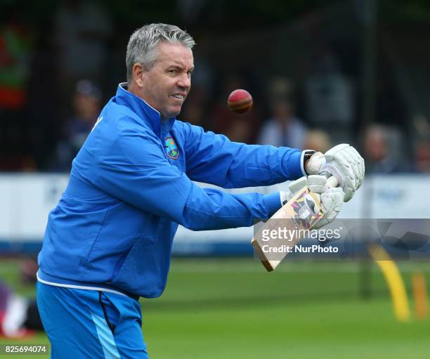 Stuart Law Coach of West Indies during the Domestic First Class Multi - Day match between Essex and West Indies at The Cloudfm County Ground in...