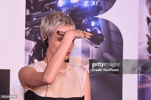 Actress Cara Delevingne attends at film press conference to promote Valerian and the City of a Thousand Planets at St. Regis Hotel on August 02, 2017...
