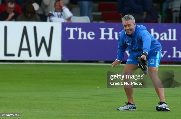 Stuart Law Coach of West Indies during the Domestic First Class Multi - Day match between Essex and West Indies at The Cloudfm County Ground in...