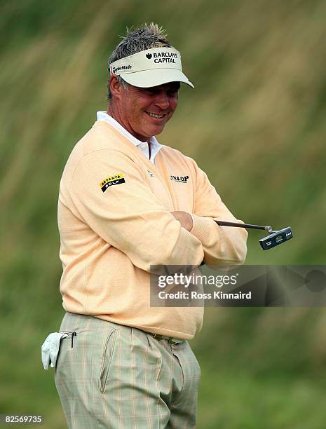 Darren Clarke of Northern Ireland during the pro-am event prior to The Johnnie Walker Championship at Gleneagles on August 27, 2008 at the Gleneagles...