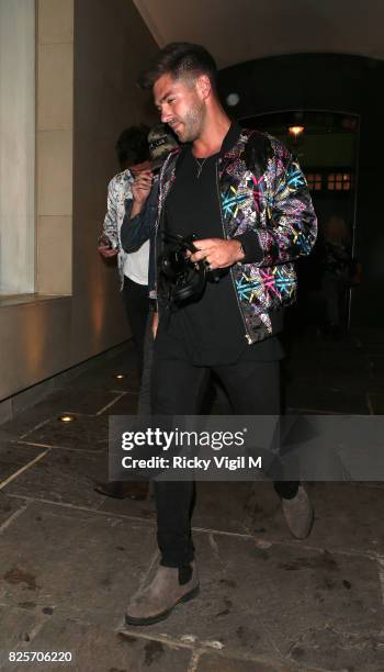 Alex Mytton seen on a night out at Embargo night club in Chelsea on August 2, 2017 in London, England.