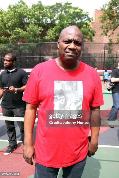 Mister Cee attends the ribbon cutting ceremony at Crispus Attucks Playground on August 2, 2017 in the Brooklyn borough of New York City. NYC Parks...