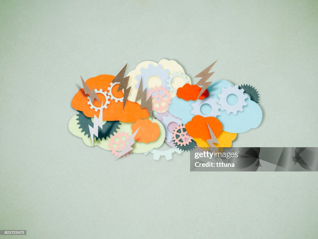 Brainstorming, paper cutting style