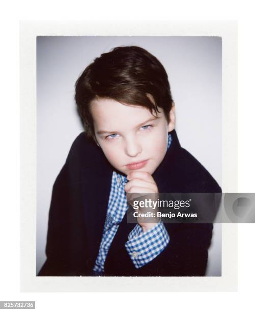 Actor Iain Armitage of CBS's 'Young Sheldon' is photographed on polaroid film during the 2017 Summer Television Critics Association Press Tour at The...