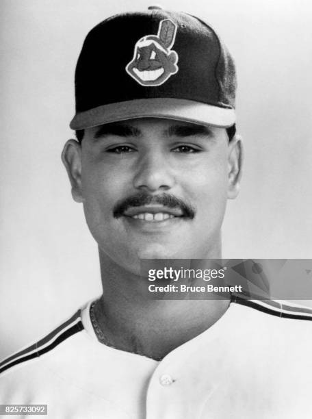 Carlos Baerga of the Cleveland Indians poses for a portrait circa March, 1990 in Scottsdale, Arizona.