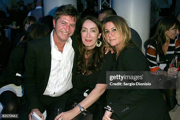 Fashion designers Wayne Cooper, Ros Rose and Charlie Brown attend the after show party following the Myer Spring Summer Fashion Launch 2009 at Byron...