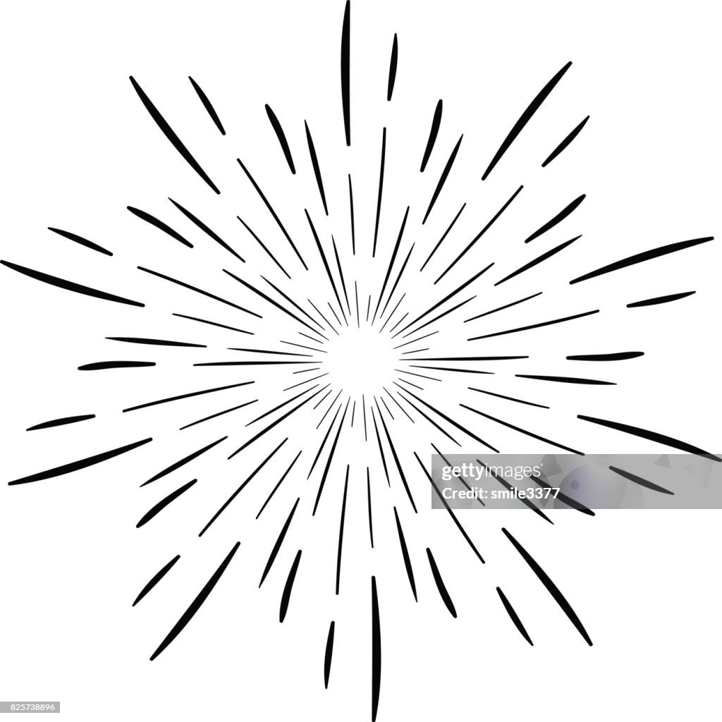 Sun Rays Ink Drawing Sun Rays Drawing Black And White