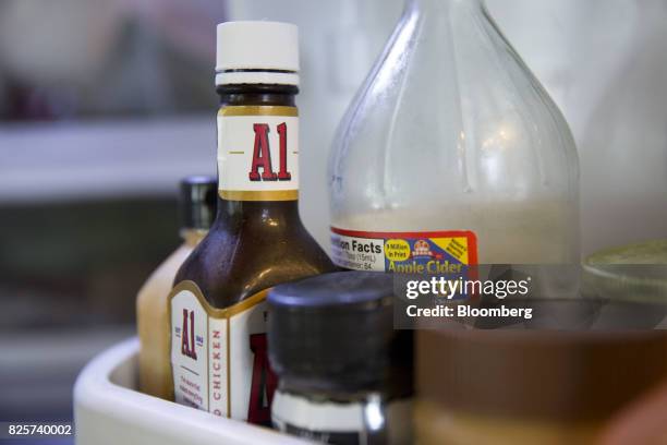 Kraft Heinz Co. A1 brand steak sauce is arranged for a photograph in Tiskilwa, Illinois, U.S., on Wednesday, Aug. 2, 2017. Kraft Heinz is scheduled...