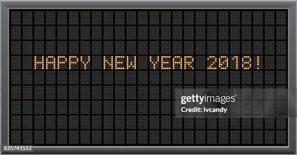 happy new year 2018 - led light stock illustrations