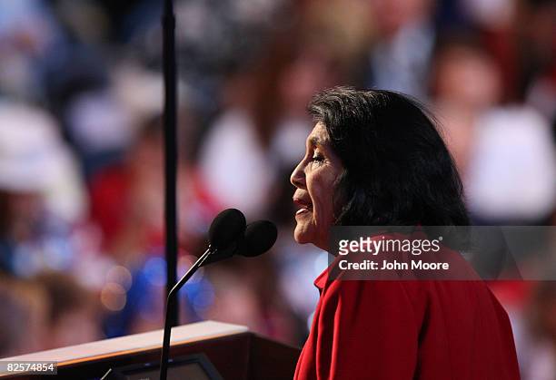Dolores Huerta, President of the Dolores Huerta foundation, nominates U.S. Sen. Hillary Clinton for U.S. Presidentduring day three of the Democratic...