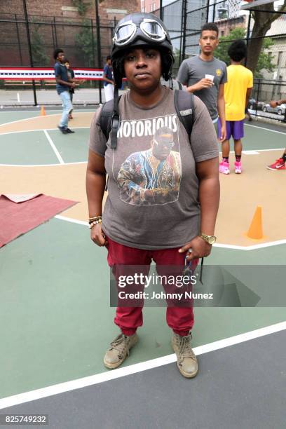 View of the atmosphere at the ribbon cutting ceremony at Crispus Attucks Playground on August 2, 2017 in the Brooklyn borough of New York City. NYC...