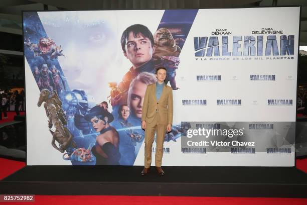 Actor Dane DeHaan attends the "Valerian And The City Of A Thousand Planets" Mexico City premiere at Parque Toreo on August 2, 2017 in Mexico City,...