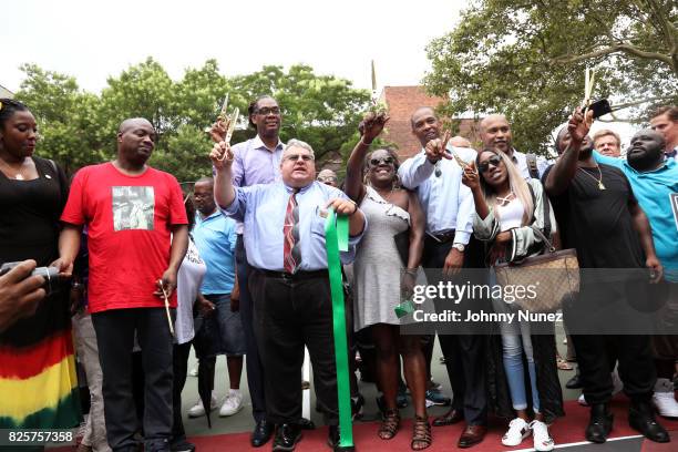 Tahirah Moore, DJ Mister Cee, NYC Council Member Robert E. Cornegy, Jr., NYC Parks Brooklyn Borough Commissioner Martin Maher, Jan Jackson, New York...