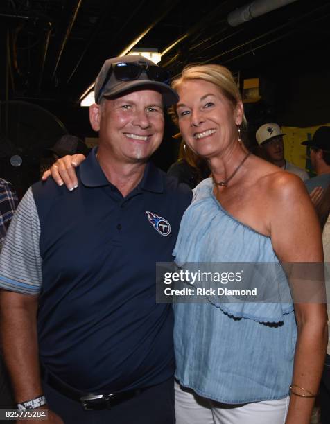 Kevin Neal WME and Susan Neal backstage during Jason Aldean's Triple Party at Wildhorse Saloon on August 2, 2017 in Nashville, Tennessee.