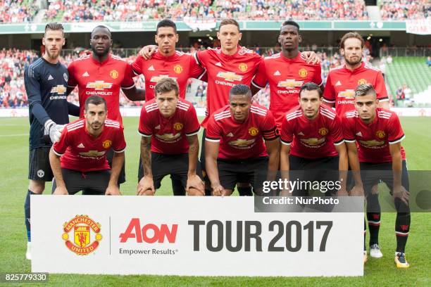 Manchester Utd team poses for photo during the Pre-Season Friendly match between Manchester United and Sampdoria at Aviva Stadium in Dublin, Ireland...