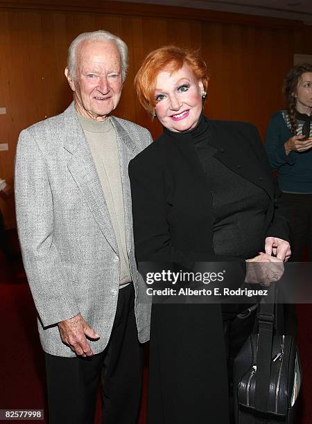 Assistant director Micky Moore and actress Ann Robinson attend AMPAS' "George Pal: Discovering the Fantastic" on August 27, 2008 in Beverly Hills,...